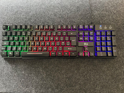 Gaming Tastatur - Rii RK100, Rainbow LED, kabelgebunden