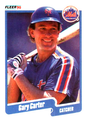 1990 Fleer #199 Gary Carter Period After U.S.A. New York Mets HOF