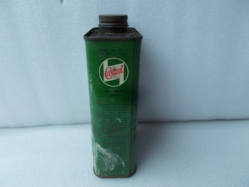 Castrol Oil Can Tin Lambretta Vespa Wakefield Vintage (FREE UK POSTAGE) - Picture 3 of 6