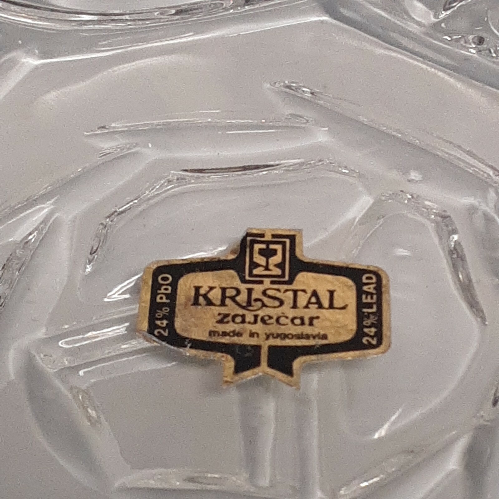 Vintage Crystal Glass Ashtray Dish Compote by Kristal Zajecar Yugoslavia