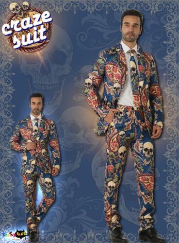 W-R3-1 Mens Stage Funny Fancy Dress STAG Stand Out Suits Happy Skeleton COSTUME - Foto 10 di 10
