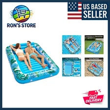 Extra Large 80" x 56" Inflatable Tanning Pool Lounger - Comfort & Durability