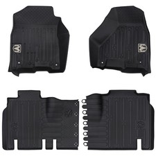 13-18 Ram 2500 Mega Cab Premium All Weather Rubber Slush Mats Front Rear Mopar