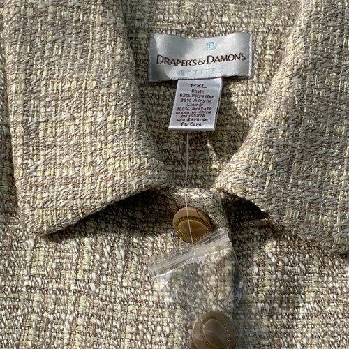 Drapers & Damons Blazer Jacket button front Size PXL beige buttons textured - Picture 7 of 7