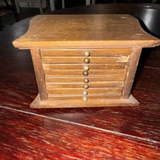 Vintage Wood Cork Drink Coasters Set of 8 Wooden Storage Box