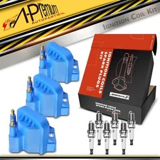 A-Premium 3x Ignition Coil & IRIDIUM Spark Plug Kits for Chevy Buick Cadillac