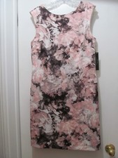 NWT Tahari Arthur S. Levine Women's Floral Scuba Sheath Dress Pink Grey Size 12