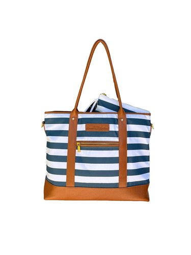 TWELVElittle Diaper Bag/Backpack Grey And White Stripes | eBay display picture 2