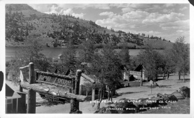 View from June Lodge Mono Co. California 1950s OLD PHOTO