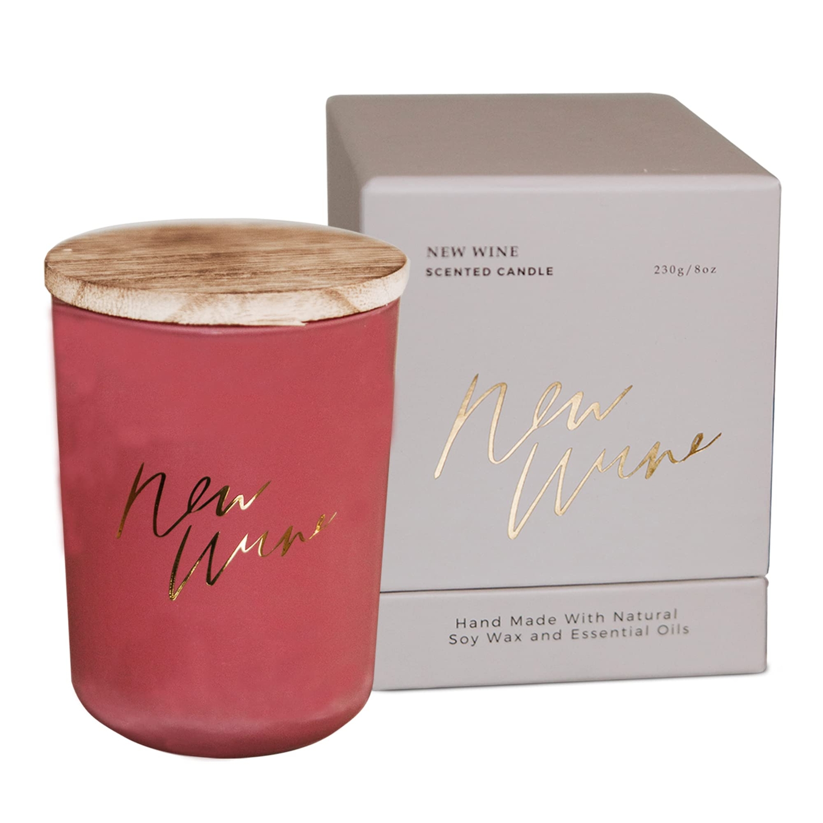 Candle New Wine | Scents of Orange, Nutmeg & Sandalwood | Glass Candle Jar wi...