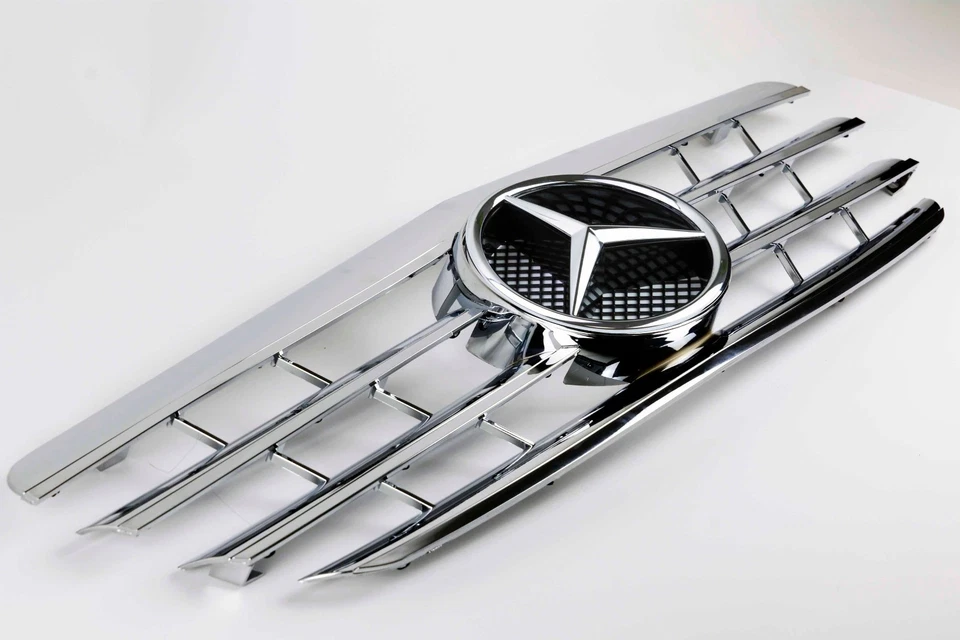 2000 2001 02 para Mercedes E55AMG E320 E430 W210 parrilla deportiva todo cromo lavado de cara Foto 2 de 4