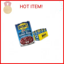 BUSH'S BEST 16 oz Canned Dark Red Kidney Beans, Source of Plant Based Protein an