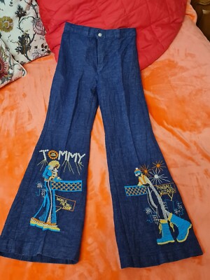 Promo Pinball Wizard Denim Bell Bottom Pants Jeans The Who Elton John 1969