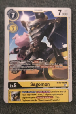 Sagomon BT12-040 C - Yellow - Across Time - Digimon CCG