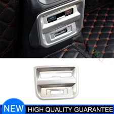 For Volkswagen Tiguan 17-21 Matte Silver Rear USB Socket Control Cover Trim 1PCS