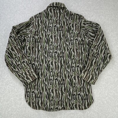 Vintage 80s Woolrich Wool Button Up Shirt Mens Small Tree Bark 