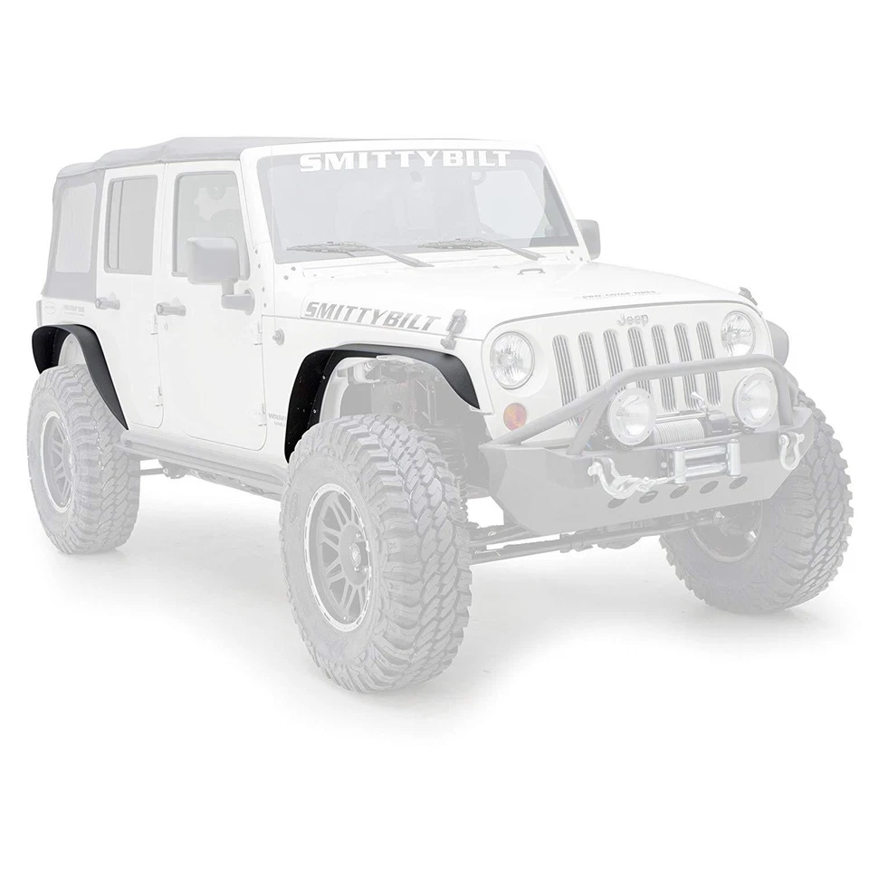 Smittybilt 76837 XRC Front & Rear Flat Fender Flares for 07-18 Jeep Wrangler JK Foto 3 de 4