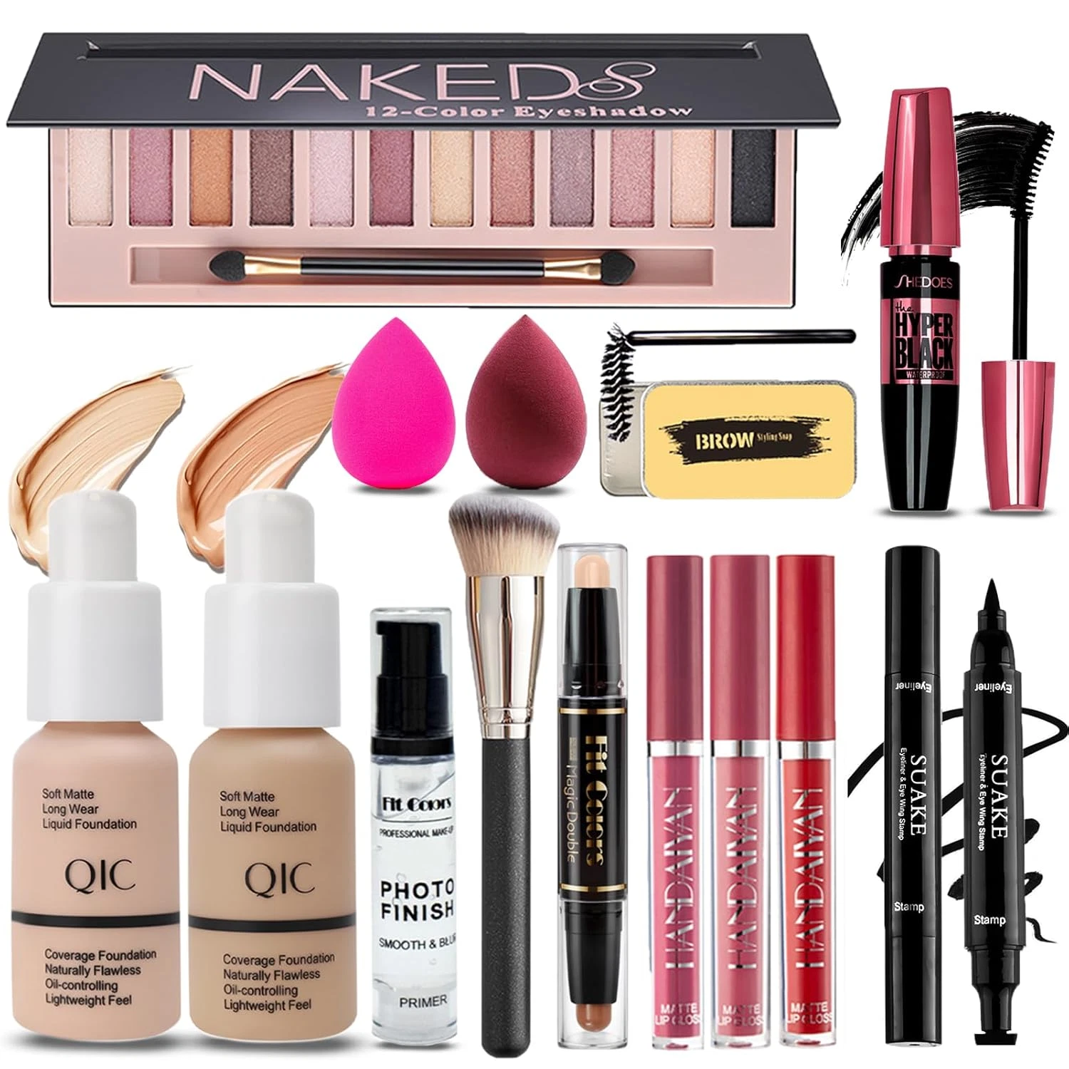 All in One Makeup Kit for Women Full Kit, 12 Colors Eyeshadow, Foundation & Prim