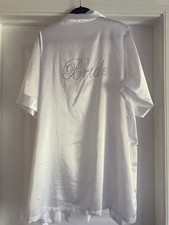 White BRIDE / Bridal Dressing Robe With Gem Rhinestone Satin OS One Size