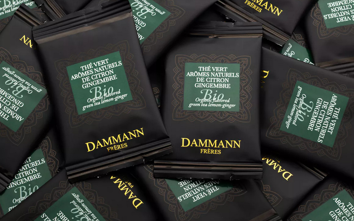 DAMMANN FRERES - Organic green tea lemon-ginger 2 x 24 wrapped crystal tea bags