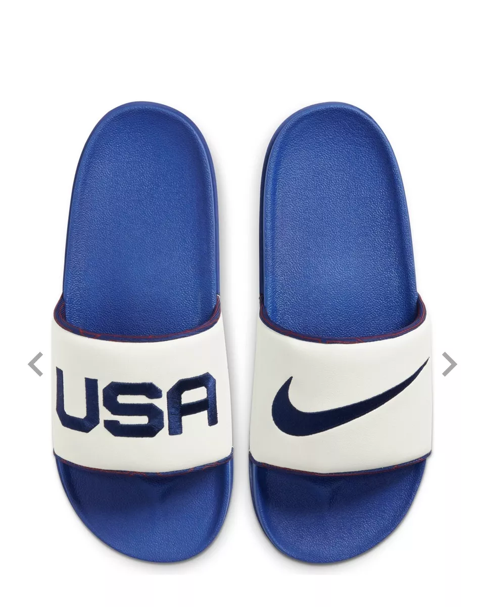 komponent Bare gør stykke Mens Nike OffCourt Slides USA SE Blue White Red DA2586 100 Sandals With  Tags | eBay