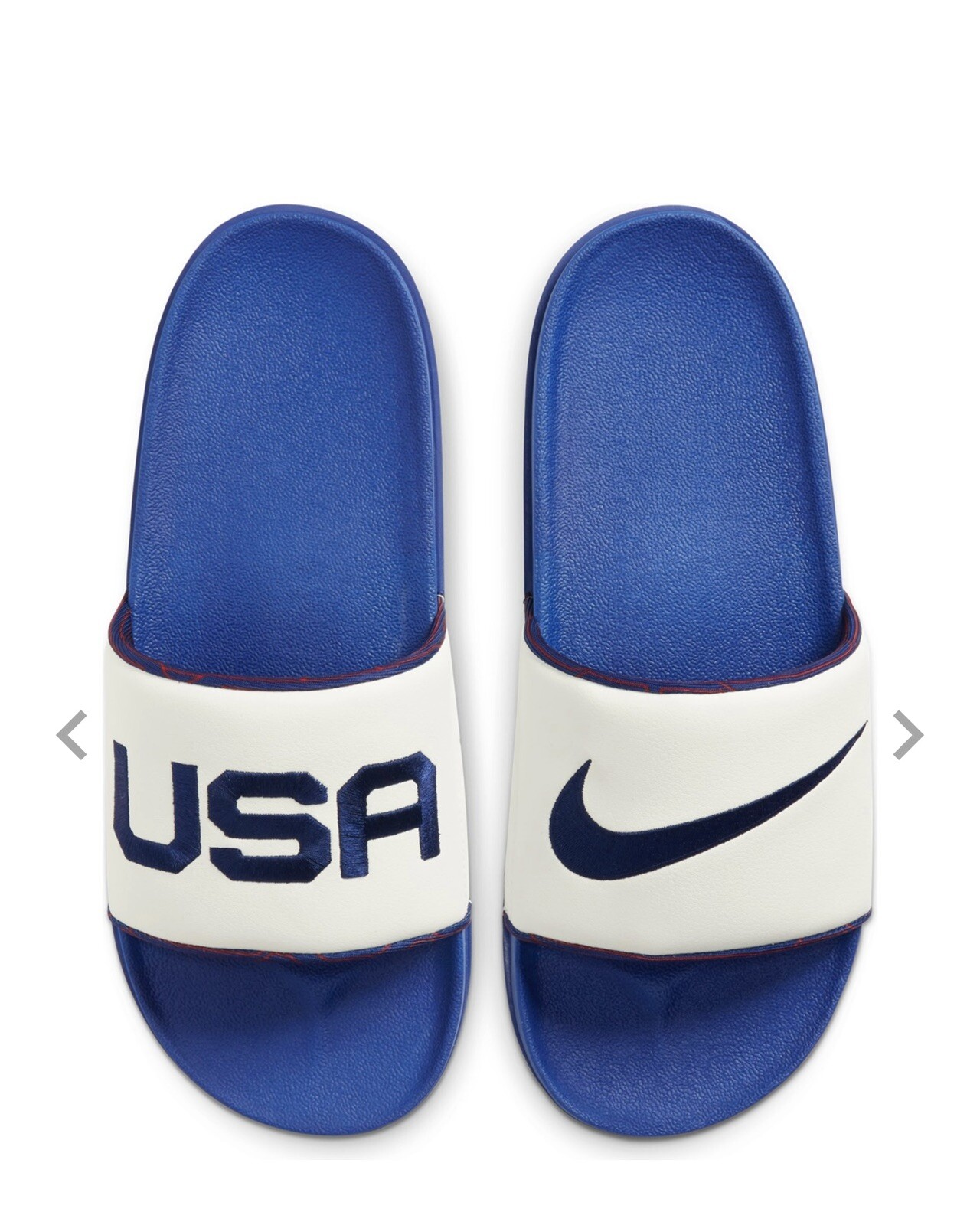 blue and black nike slides