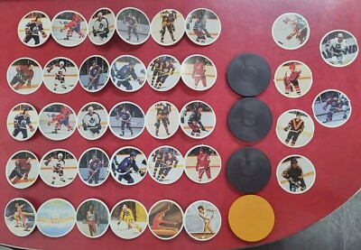 Lot Of 36 1984-85 NHL Kellogg s Cereal Discs Cards , 5 Strips & Singles