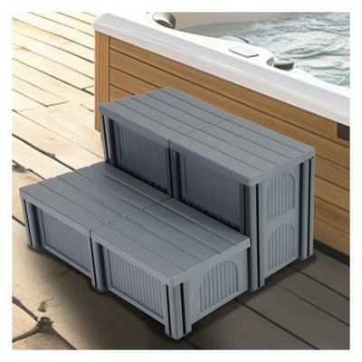Universal Spa Hot Tub Steps W/ Hidden Storage 200lbs Load Capacity Spa Stairs