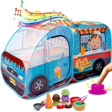 Ice Cream Truck Play Tent for Kids - Pretend Play Toy Food Set - Pop Up Icecr...