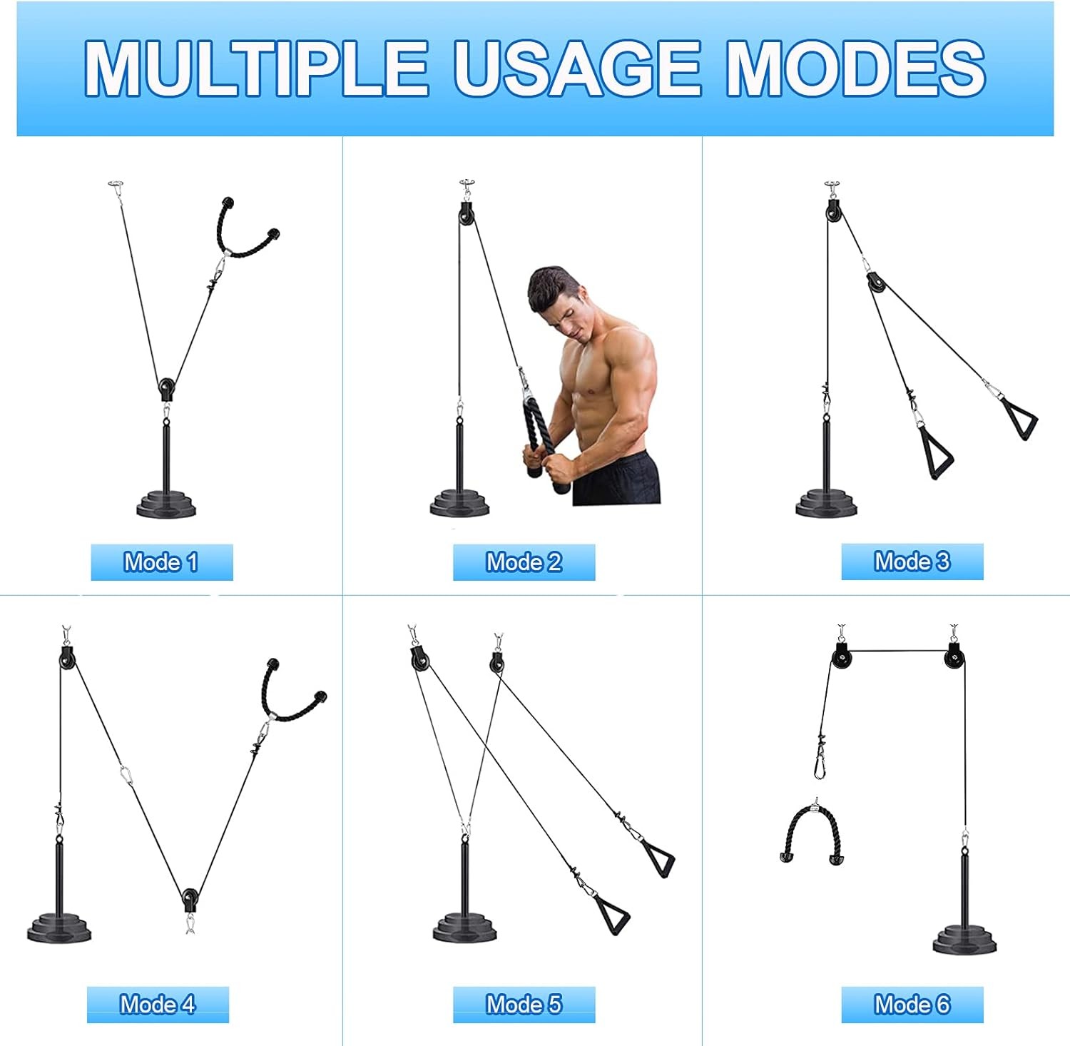 Fitness Cable Pulley System, Gym LAT and Lift Pulldown Machine Attachments,... 