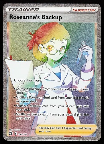 Roseanne's Backup 180/172 Rainbow Rare Brilliant Stars Pokemon Card