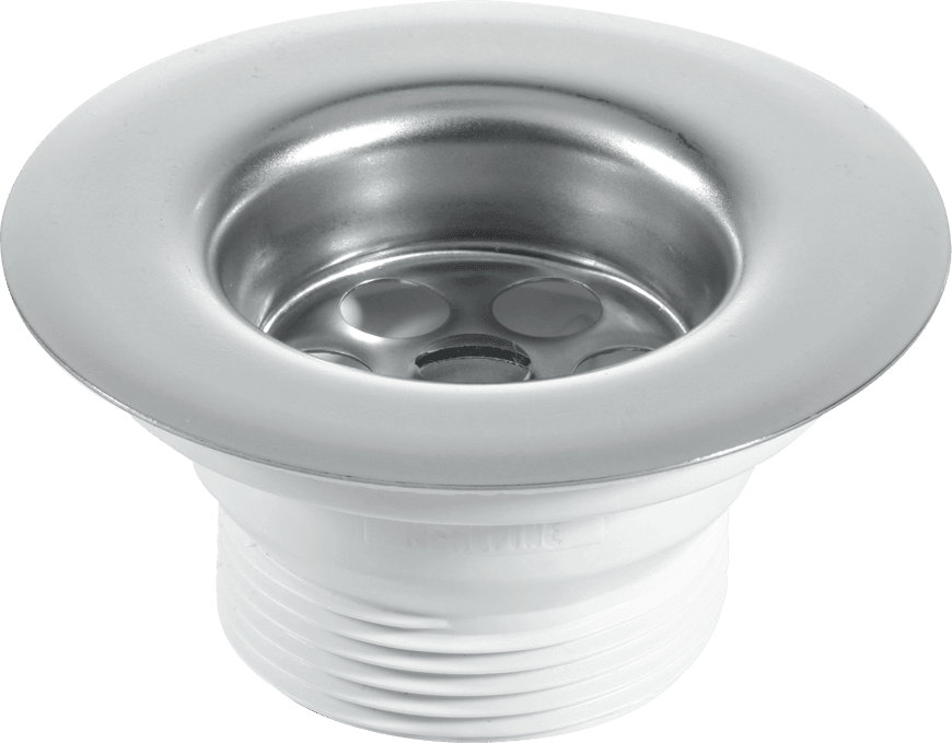 McAlpine BSW21P Centre Pin Sink Waste 85mm Stainless Steel Flange with Plug