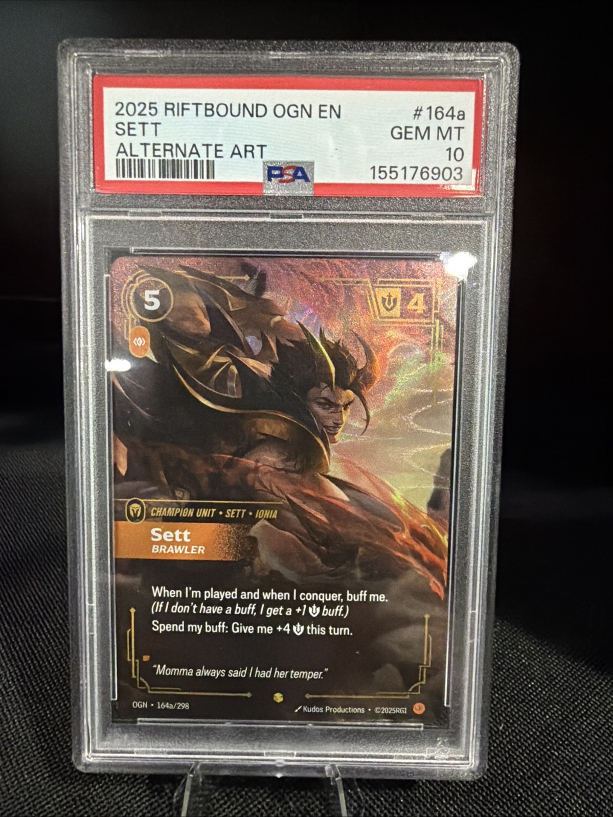 2025 Riftbound Sett Brawler Alternate Art Origins 164a/298 PSA 10