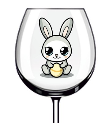12x Ostern Cartoon Hase Vinyl Aufkleber Abziehbild Becher Weinglas Flasche Laptop