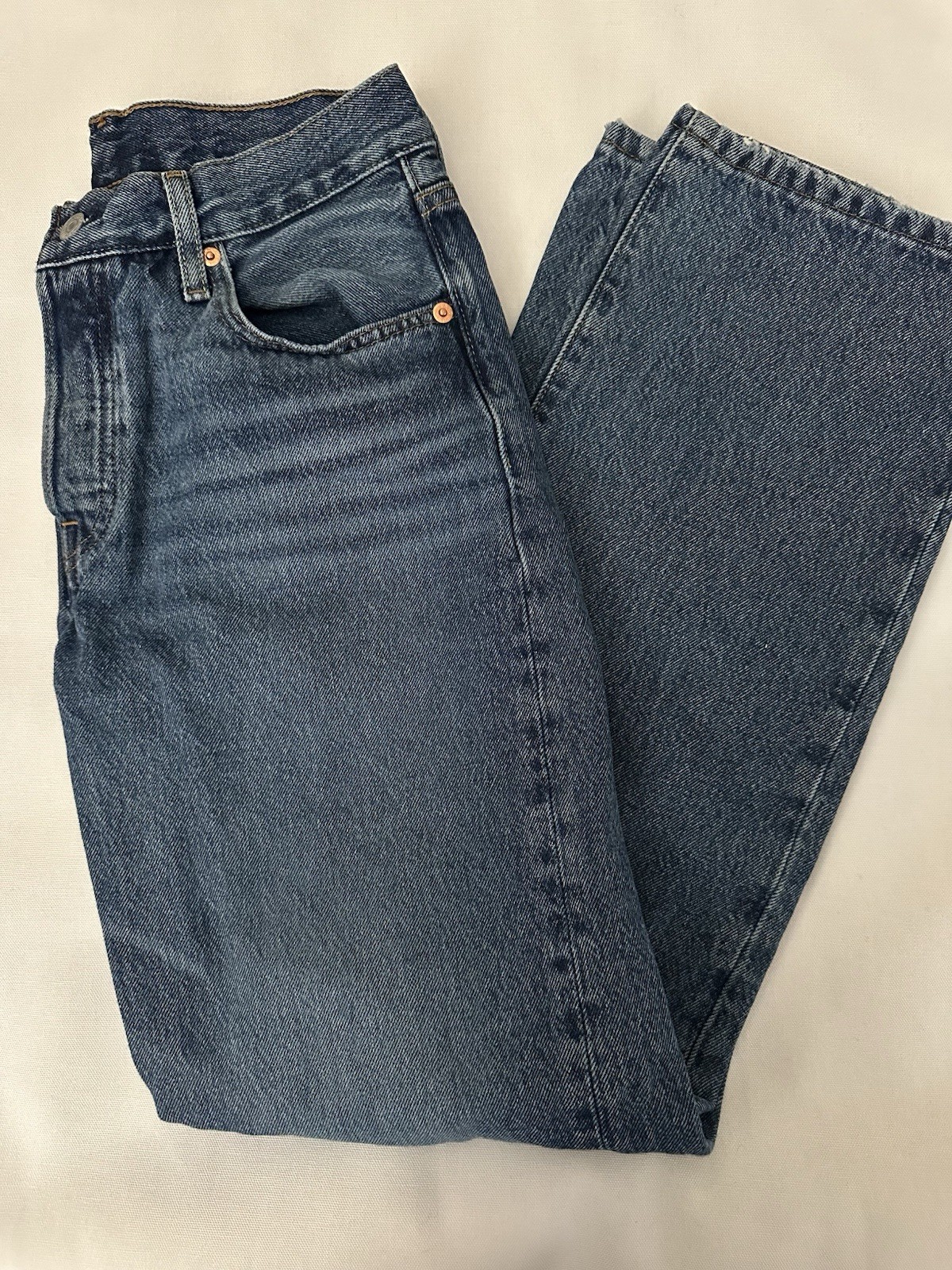 Levi's 501 ‘90s Straight Jeans Blue Medium Wash Cotton 5-Pocket