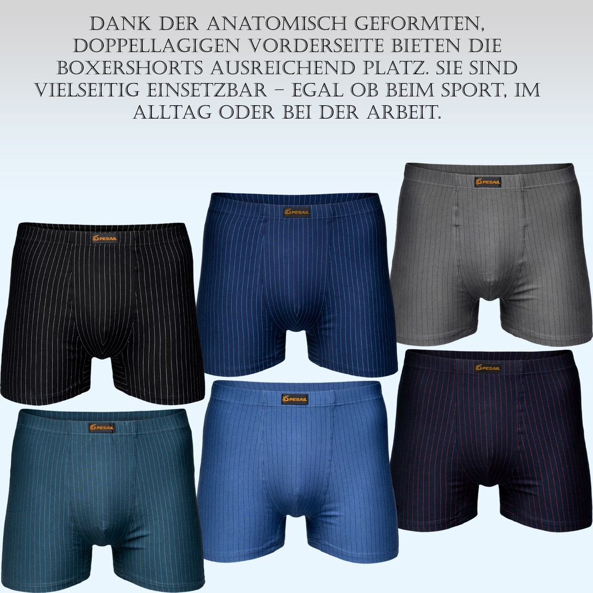 SHIONF Herren Boxershorts Slip Mann Unterwäsche Schnell Trocknend
