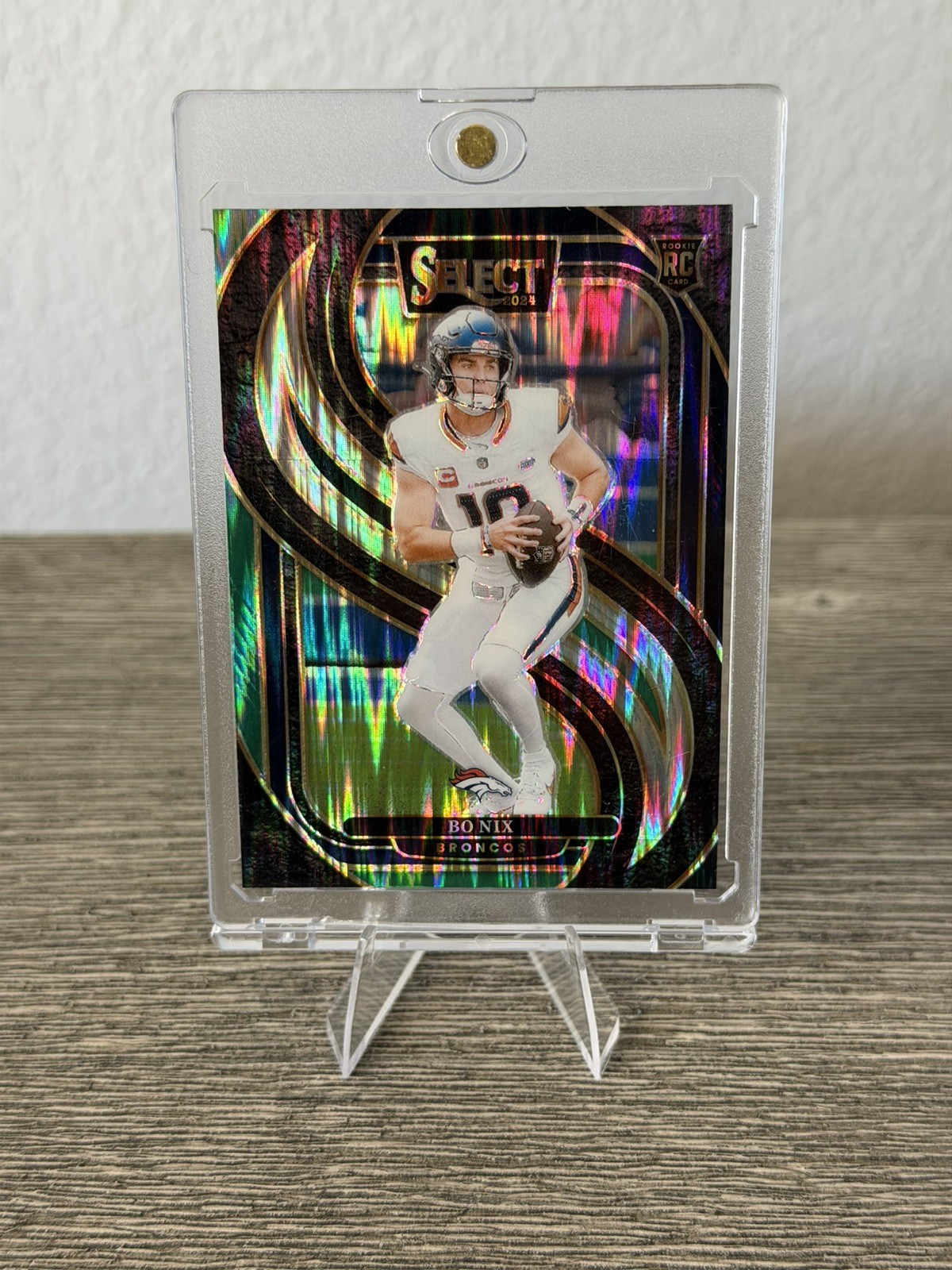 2024 Panini Select - Bo Nix Black & Blue Concourse Shock RC No. 30