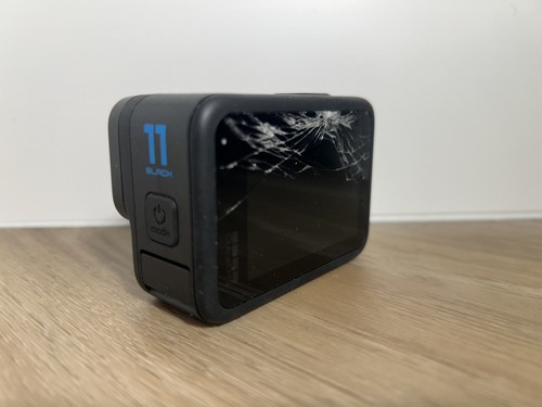GoPro HERO11 Black Action Camera For Parts or Repair Cracked Screen Water Damage