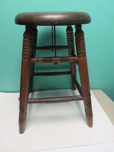 Antique Vintage Old Solid Wood Stool