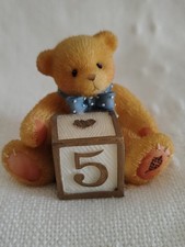 CHERISHED TEDDIES Bear Number 5 Block Mini Figurine 1998 Enesco Collectible