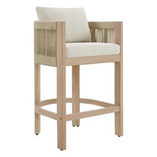 CHITA Cord Braid Barstools Set of 2,Modern Outdoor Woven Rope Counter Stools