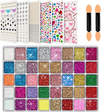 Face Glitter Face Gems Stickers, 40 Colors Body Glitter Gel Makeup