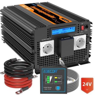 EDECOA Wechselrichter 24V zu 230V Reiner Sinus Spannungswandler 3500W Inverter E
