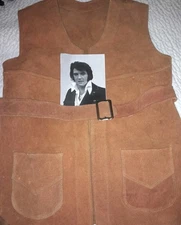ELVIS PRESLEY Owned & Worn Suede Leather Vest Signed COA