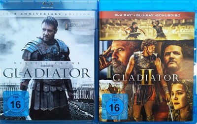 Gladiator 1+2 Blu-Ray 2000 & 2024 von Ridley Scott mit Russel Crowe Pedro Pascal