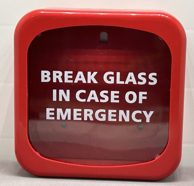 Break glass in case of Emergency Plastic Box Money Bank Save Wall Hang 4'' Square