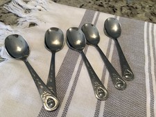 Set of 5 Oneida GERBER Straight Handle Baby Spoons 4 5/8" Stainless Flatware