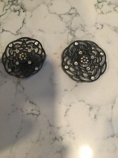 Pair of Vintage Decorative Women's Metal Hair Combs