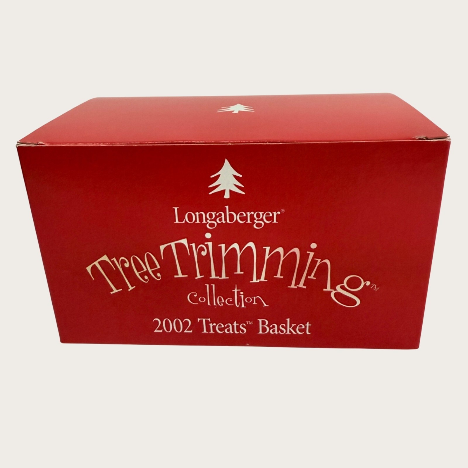 New Longaberger 2002 Tree Trimming Treats Basket Liner Protector Tie On Holiday