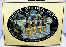Tin Metal Sign Coors Golden Beer Waterfall  Man Cave Garage Bar Decor 15 X 11"